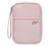 Lyoveu P-H1 Travel Family Passport Holder RFID Blocking Passport Waterproof Wallets for Men Women Travel Document Organizer Cards Case, Lightweight Portable Passport Cover with Zipper Pocket, Pink,