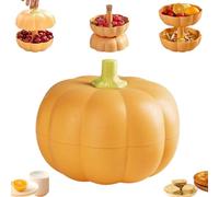 Lyoveu Pumpkin Snack Holder,Stackable Pumpkin Snack Holder,Pumpkin Platter Box Dual Layer,Detachable Pumpkin Shape Snack Box,Pumpkin Snack Tray,Pumpkin Serving Bowl for Fall Home Party Snack Holder