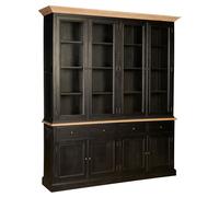 lyox wooden 8 doors 4 drawers display cabinet in black
