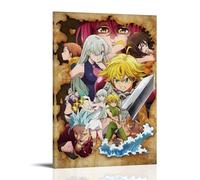 LYOZYMX The Seven Deadly Sins Classic Anime Popular Anime Canvas Poster Wall Art Decorative Painting Bedroom Painting Posters 08x12inch(20x30cm) Frame-style