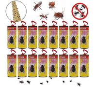 LYPER 16Pcs Fly Paper Strips Fly Insect Catchers Sticky Yellow Glue Paper Trap for Catching Bugs Insects Fruit Flies Moths, Fly Paper Ribbons, Sticky Fly Catcher Trap for House, Kitchen, Farm, Dump