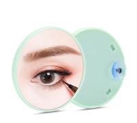 LYPER 5X Magnifying Makeup Mirror, Round Multifunction Magnifying Mirror with Detachable 2 Suction Cups Use for Makeup Application Shaving, Tweezing, Blackhead/Blemish Removal (Green, 5X)