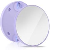 LYPER 5X Magnifying Makeup Mirror, Round Multifunction Magnifying Mirror with Detachable 2 Suction Cups Use for Makeup Application Shaving, Tweezing, Blackhead/Blemish Removal (Purple, 5X)