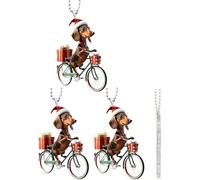 LYPER Acrylic Dachshund Christmas Ornament, Funny Dog Christmas Tree Decoration, Dachshund Gifts for Dog Lovers (A-3Pcs)