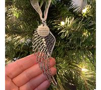LYPER Angel Wing Memorial Ornament Hanging Pendants with Ribbon for Christmas Party Personalize Memorial Ornaments (Dad)
