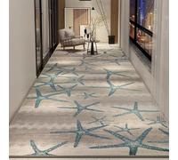LYPGQWM Nautical Long Runner Rug Starfish & Ocean Heart Design, Non-Slip for Living Room, Entryway, Hallway,Corner & Premium Balcony Mat, Coastal Decor(A,80x200cm(31.50x78.74in))