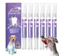 LYPPUL 6PCS Pet Oral Repair Gel, Dog Teeth Cleaning Products, Pet Oral Restoration Whitening Gel, Pet Toothbrush Pen, Pet Breath Freshener for Dogs & Cats, Keep Your Pet Oral Healthy
