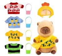 LYPPUL Dress Up Capybara, Capybara Plush with Clothes & Accessories, Stuffed Capybara Toy With 4 Clothes, Cuddly Toy for Boys and Girls, Valentine's Day and Birthday Gift, Home Decoration