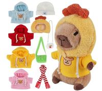 LYPPUL Dress Up Capybara, Capybara Plush With Clothes And Accessories, Stuffed Capybara Toy With 4 Clothes, Cuddly Toy for Boys and Girls, Valentine's Day and Birthday Gift, Home Decoration