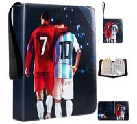LYPPUL Football Card Holder, Trading Card Album for Football, Card Collection Folder, Carrying Case Binder Album with 50 Double Side Pages, Zipper, Hold Up to 400 Cards, Birthday Gift for Kid Boy