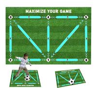 LYPPUL Football Training Mat, 60x90cm Football Skills Mat, Football Footstep Training Mats, Footballs Gifts for Boys Kids, Him & Girls, Ball Control Practice