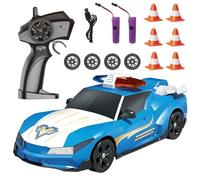 LYPPUL RC Drift Car,1/24 Remote Control Drift Car, 4WD High Speed RC Cars with LED Lights, 2 Batteries, Extra Drifting Tires, Vehicle for Adults Boys Girls for Drifts and Race (Blue)