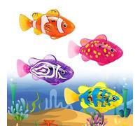 LYPPUL Robot Fish, Pack of 4 Electronic Pet Fish, Electric Fish with Luminous, Robo Fish Cat Toy, Cat Toy, Battery Operated for Cat Pool, Bathtub, Aquarium