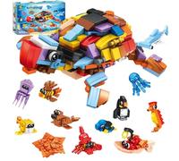 LYPPUL Set of 12 Clamping Blocks, Sea Creature, 12 in 1 Sea Creatures, Mini Building Blocks, Sea Life Building Blocks, Party Bags, Children's Birthday Party Favours for Children, Girls and Boys
