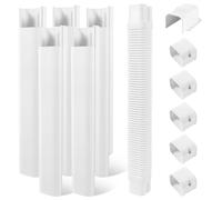 LyPrem 10Ft Mini Split Line Set Cover 4" PVC Line Cover Kit for Mini Split and Central Air Conditioner & Heat Pump(White)