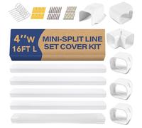 LyPrem 16.5Ft Mini Split Line Set Cover 4" PVC Line Cover Kit for Mini Split and Central Air Conditioner & Heat Pump