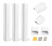 LyPrem 4.2ft Mini Split Line Set Cover 3" PVC for AC & Heat Pump White