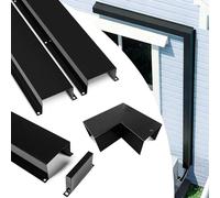 LyPrem 4" W x 6.5Ft L Metal Line Set Cover Kit - Decorative AC Pipe Cover for Ductless Mini Split/Central Air Conditioner/Heat Pump Systems, Black