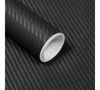 Lypumso 3D Black Carbon Fiber Vinyl Wrap, Car Wrap Film Roll with Air-Release Technology for DIY Use, Car Auto Decal Exterior and Interior Wrapping Film, Vehicle Self Adhesive Sticker 1ft x 10ft