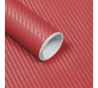 Lypumso 3D Red Carbon Fiber Vinyl Wrap, Car Wrap Film Roll with Air-Release Technology for DIY Use, Car Auto Decal Exterior and Interior Wrapping Film, Vehicle Self Adhesive Sticker(1FT x 10FT)
