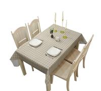 Lyqaq 1PCS Rectangular Oilcloth PVC Wipe Clean Tablecloth 137cm x 180cm 54x71, Checkered Table Cover Antiwrinkle for Home and Party Festive Decorations, Waterproof Plaid Table cloth(Grey)