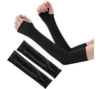Lyqaq 2 Pairs Uv Sleeves for Men Women - Black Cooling Sun Protection Sleeves to Cover Arms, Arm Protection Sleeves Breathable Compression Fit for Cycling, Golf, Driving, Hiking | Tattoo Cover Up