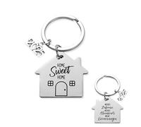 Lyqaq 2pcs New Home Keychain Gift Set - Sweet Home Design Keyring for Couples, First Home & House Warming Gifts (2025)