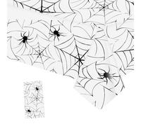 Lyqaq Halloween Table Cloth,Spider Web Waterproof halloween Tablecloth 137x 274cm,Plastic Spiders Web Halloween Table Decorations for Holiday Dinner Table and Halloween Party Supplies
