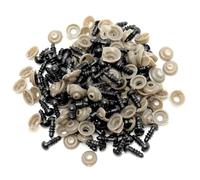 Lyqaq Safety Eyes Toy Eyes with Washer,100PCS Toys Plastic Safety Eyes for Amigurumi, Crochet Toys, Black Round Craft Eyes Doll Eyes for Soft Toy Making, DIY Craft Dolls(8mm)