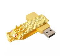 Lyqqine Metal USB Drive Weapon Shape Ancient Chinese Bronze Fish Intestines Sword USB Drive Dragon Shape 128GB (Dragon 128GB)