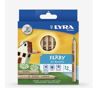 Lyra 361120 - Ferby kleurpotlood naturel, kartonnen etui 12 gesorteerde kleuren,