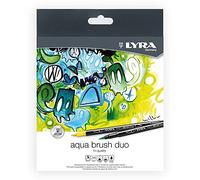 LYRA Aqua Brush Duo, Fine Art Brush Marker Set, Dual Tip, 36 Assorted Colours, Water Soluble Pens, For Professionals & Students