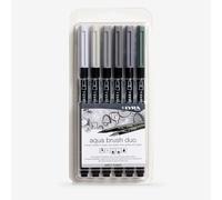 Lyra : Aqua Brush Duo Set : Grey Tones : 6pces