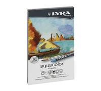 LYRA Aquacolor Fine Art Water-Soluble Wax Pastel Set, 12 Assorted Colours with 1 Brush, Ideal for Professionals & Students