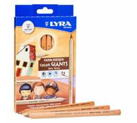 LYRA Skin Tones Jumbo Colouring Pencils Natural Wood Finish Wallet of 12