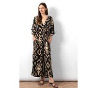 Lyra Deep V-neck Jumpsuit - Black, Ikat Sarta Black 12-14