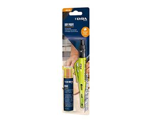 LYRA Dry Professional Construction Marker + 12 Basic Leads for All Surfaces in Blister Pack