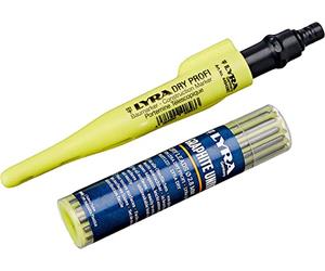 LYRA Dry Profi Construction Marker, Round, Cap, Sharpener, Lead 2.8 x 2.8 x 100 mm, Blister, 2B, 2 Pieces
