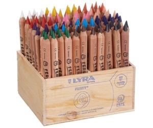 Lyra Ferby Half-Size Colouring Pencils Natural Wood Finish Box of 96 Pencils