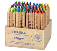LYRA Ferby Nature Wooden Large Colouring Pencils, 96 Pieces in Assorted Colours, Schoolpack For Young Children & Primary Schools