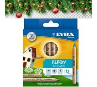 LYRA FERBY Triangular Chunky Colouring Pencils - 12 Pack • Easy-Grip 12 cm Kids