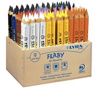 LYRA Ferby Wooden Chunky Coloured Pencils, Schoolpack, 96 Pieces in Assorted Colours, For Children & Schools