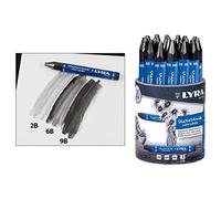 LYRA Fine Art Graphite Watersoluble Crayon Set, Assorted Grade Pot, 24 Pieces, For Schools & Offices