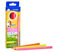 LYRA Color Giants Wooden Large Colouring Pencils, 6 Assorted Colours, Neon Colours, Ideal for Children & Schools