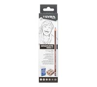 LYRA Graduate Manga Set, 6 Graphite Pencils, Assorted Sizes, Rubber & Sharpener, Drawing & Illustration, For Students and Schools