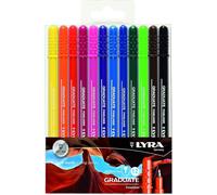 LYRA Graduate Synthetic Fine Tip Fineliner, 12 Pieces in Assorted colours, Idea