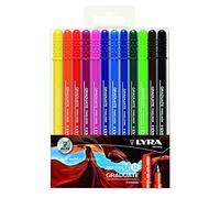 LYRA Graduate Synthetic Fine Tip Fineliner, 12 Pieces in Assorted colours, Ideal for Students and Schools