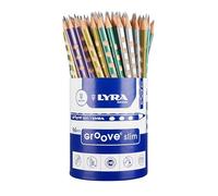 LYRA Groove Slim Graphite 96 Pencils HB Metallic Lacquered Tri-Fold with Recessed Grip