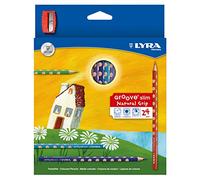 Lyra Groove Slim Size Triangular Colouring Pencils Full Size Wallet of 24