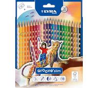 Lyra Germany Colouring Pencils Groove Slim, Triangular Full-Size Wooden, 24 pcs with Sharpener
